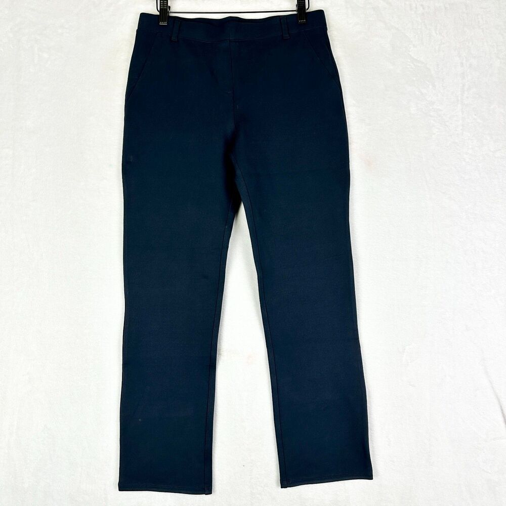 Quince Ultra Stretch Pointe Straight Leg Pants Size Medium Navy NEW